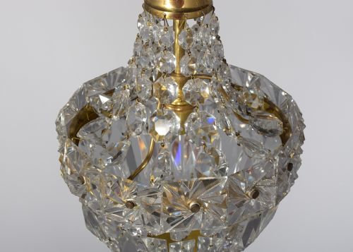 PAIR OF BRASS AND CRYSTAL LIGHT FITTINGS - ADDITIONAL PHOTO 3