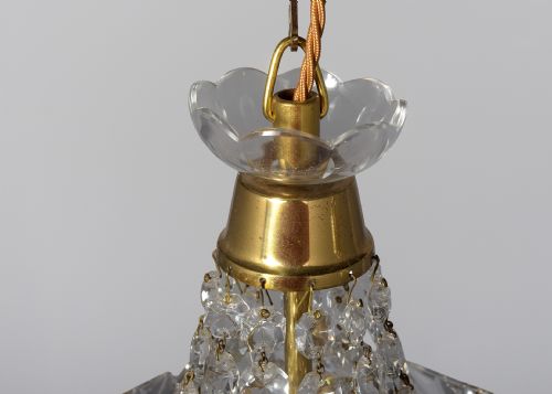 PAIR OF BRASS AND CRYSTAL LIGHT FITTINGS - ADDITIONAL PHOTO 5