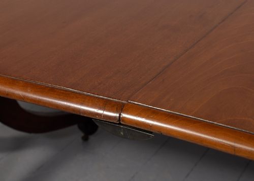 GEORGE IV MAHOGANY TWIN PILLAR DINING TABLE AND EXTRA LEAF - ADDITIONAL PHOTO 10