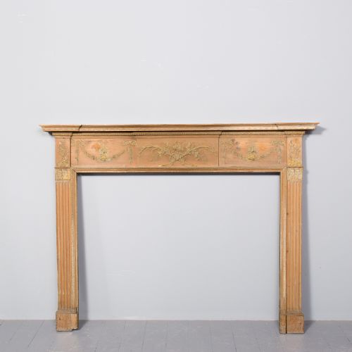 GEORGE III PINE AND CARVED GESSO MANTELPIECE