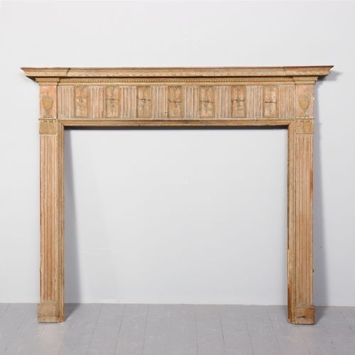 GEORGE III PINE AND CARVED GESSO EDINBURGH MANTELPIECE