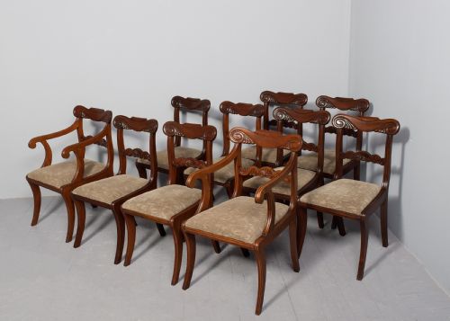 SET OF 10 SCOTTISH MAHOGANY DINING CHAIRS - ADDITIONAL PHOTO 1