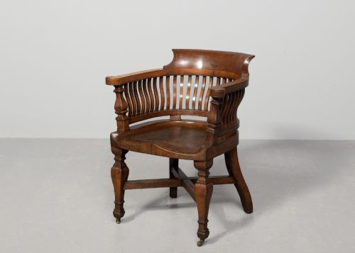 RARE SET OF FOUR EXCEPTIONAL QUALITY VICTORIAN OAK CAPTAINS CHAIRS - ADDITIONAL PHOTO 3