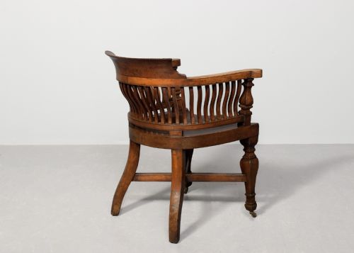 RARE SET OF FOUR EXCEPTIONAL QUALITY VICTORIAN OAK CAPTAINS CHAIRS - ADDITIONAL PHOTO 7