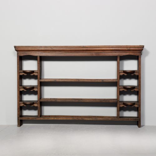 GEORGE III OAK WALL RACK IN EXCELLENT ORIGINAL CONDITION