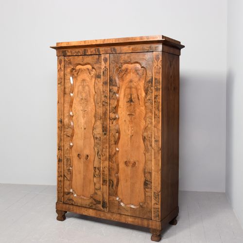 FIGURED WALNUT NORTH EUROPEAN ARMOIREHALL CUPBOARD