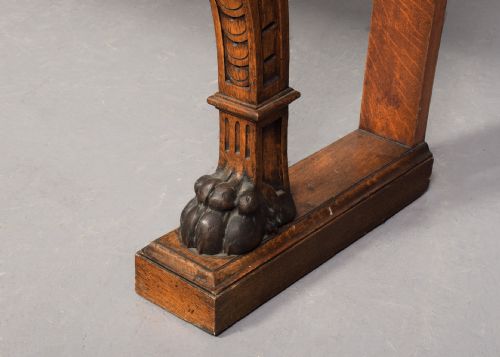 GRANITE TOPPED OAK CONSOLE TABLE BY ALEXANDER MCKENZIE OF GLASGOW - ADDITIONAL PHOTO 2