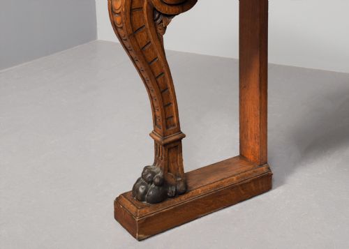 GRANITE TOPPED OAK CONSOLE TABLE BY ALEXANDER MCKENZIE OF GLASGOW - ADDITIONAL PHOTO 4
