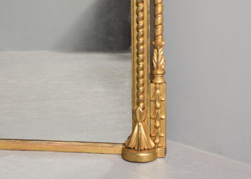 EXCEPTIONAL GILTWOOD REGENCY OVERMANTEL MIRROR WITH GILDING AND MIRROR PLATE - ADDITIONAL PHOTO 3
