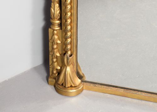 EXCEPTIONAL GILTWOOD REGENCY OVERMANTEL MIRROR WITH GILDING AND MIRROR PLATE - ADDITIONAL PHOTO 4