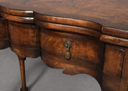 EARLY GEORGIANSTYLE CROSSBANDED FIGUREDWALNUT FOLDOVER GAME TABLES - ADDITIONAL PHOTO 2