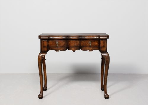 EARLY GEORGIANSTYLE CROSSBANDED FIGUREDWALNUT FOLDOVER GAME TABLES - ADDITIONAL PHOTO 11