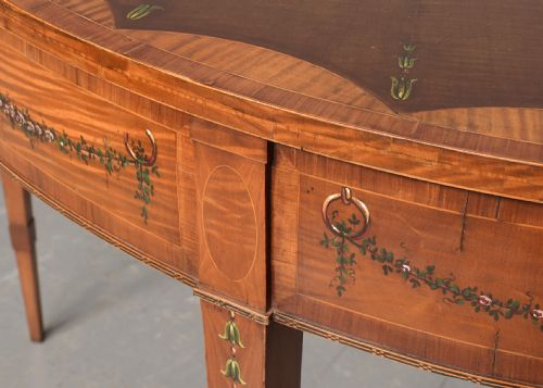 A STYLISH GEORGE III PAINTED AND INLAID DEMILUNE SERVING TABLE - ADDITIONAL PHOTO 1