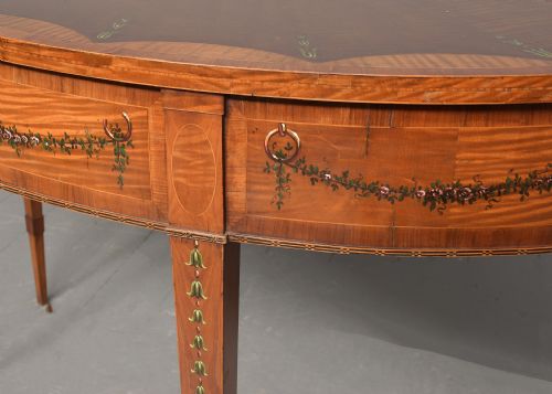 A STYLISH GEORGE III PAINTED AND INLAID DEMILUNE SERVING TABLE - ADDITIONAL PHOTO 5