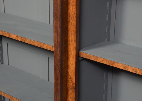 UNUSUAL VICTORIAN POLLARD AND QUARTERCUT OAK THREESECTION TALL BREAKFRONT OPEN BOOKCASE - ADDITIONAL PHOTO 2