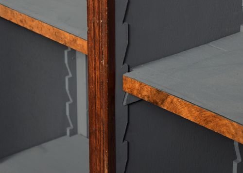UNUSUAL VICTORIAN POLLARD AND QUARTERCUT OAK THREESECTION TALL BREAKFRONT OPEN BOOKCASE - ADDITIONAL PHOTO 6