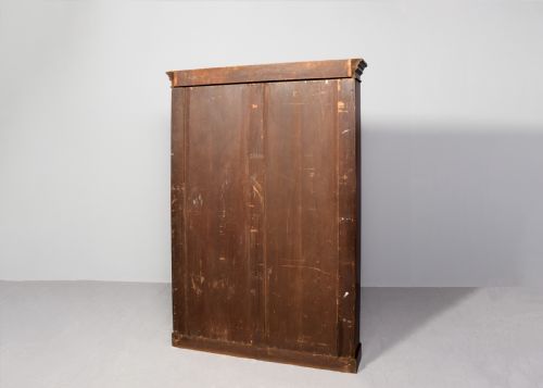 VICTORIAN TALL MAHOGANY OPEN BOOKCASE WITH 5 LONG ADJUSTABLE SHELVES - ADDITIONAL PHOTO 6