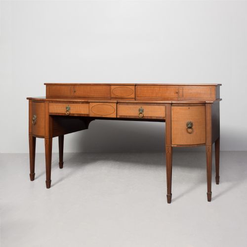LARGE SCOTTISH GEORGE III MAHOGANY STAGEBACK SIDEBOARD