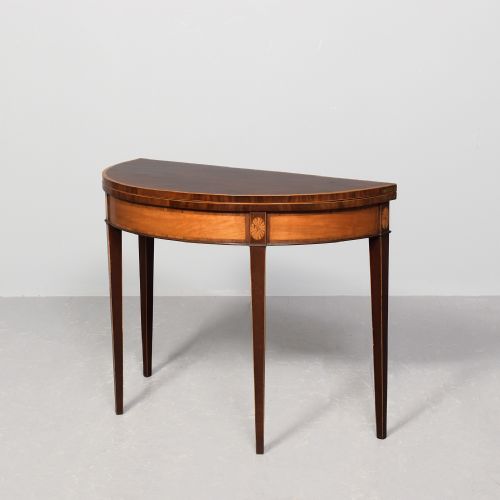 BRUCE BURNS OF EDINBURGH GEORGE III MAHOGANY INLAID CARD TABLE