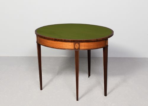 BRUCE BURNS OF EDINBURGH GEORGE III MAHOGANY INLAID CARD TABLE - ADDITIONAL PHOTO 3