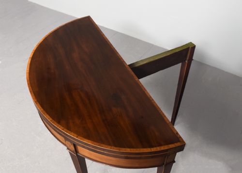 BRUCE BURNS OF EDINBURGH GEORGE III MAHOGANY INLAID CARD TABLE - ADDITIONAL PHOTO 5