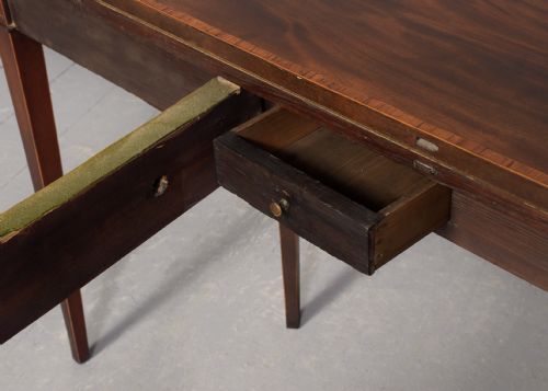 BRUCE BURNS OF EDINBURGH GEORGE III MAHOGANY INLAID CARD TABLE - ADDITIONAL PHOTO 7