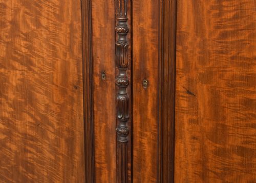 WILLIAM IV FLAME MAHOGANY WARDROBE BY S H JEWELL HIGH HOLBORN LONDON - ADDITIONAL PHOTO 3