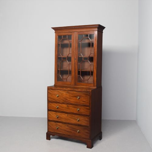 Attractive George III Mahogany Secretaire Bookcase of Neat Proportions in Excellent Original Condition