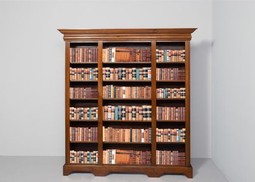 Tall Mid-victorian Mahogany Three-section, Open Bookcase in Excellent Condition