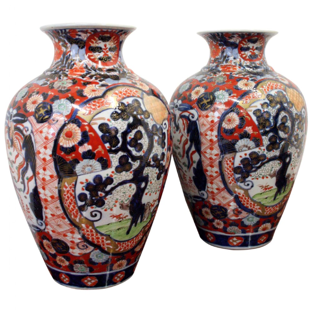 Pair of Japanese Imari Vases