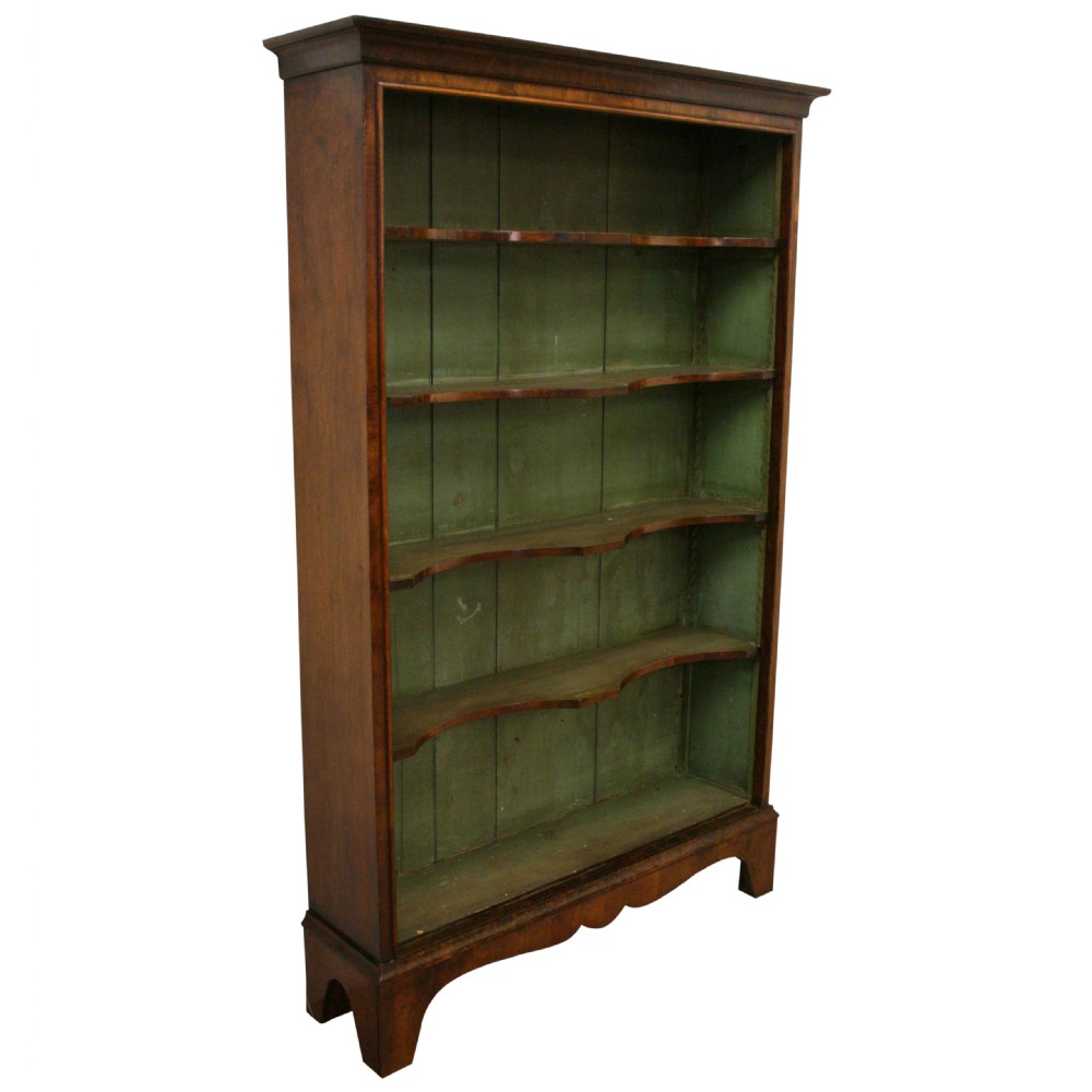 George II Style Walnut Open Bookcase