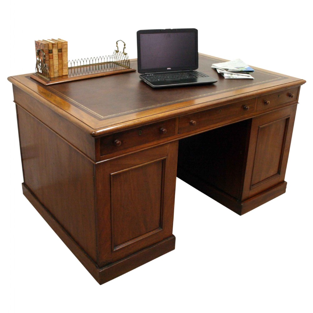 Mid Victorian Mahogany Partners Desk