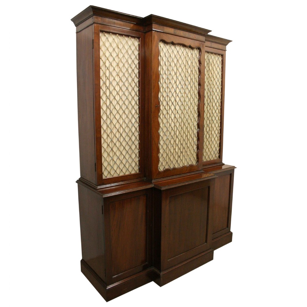 Regency Style Mahogany Cabinet Bookcase