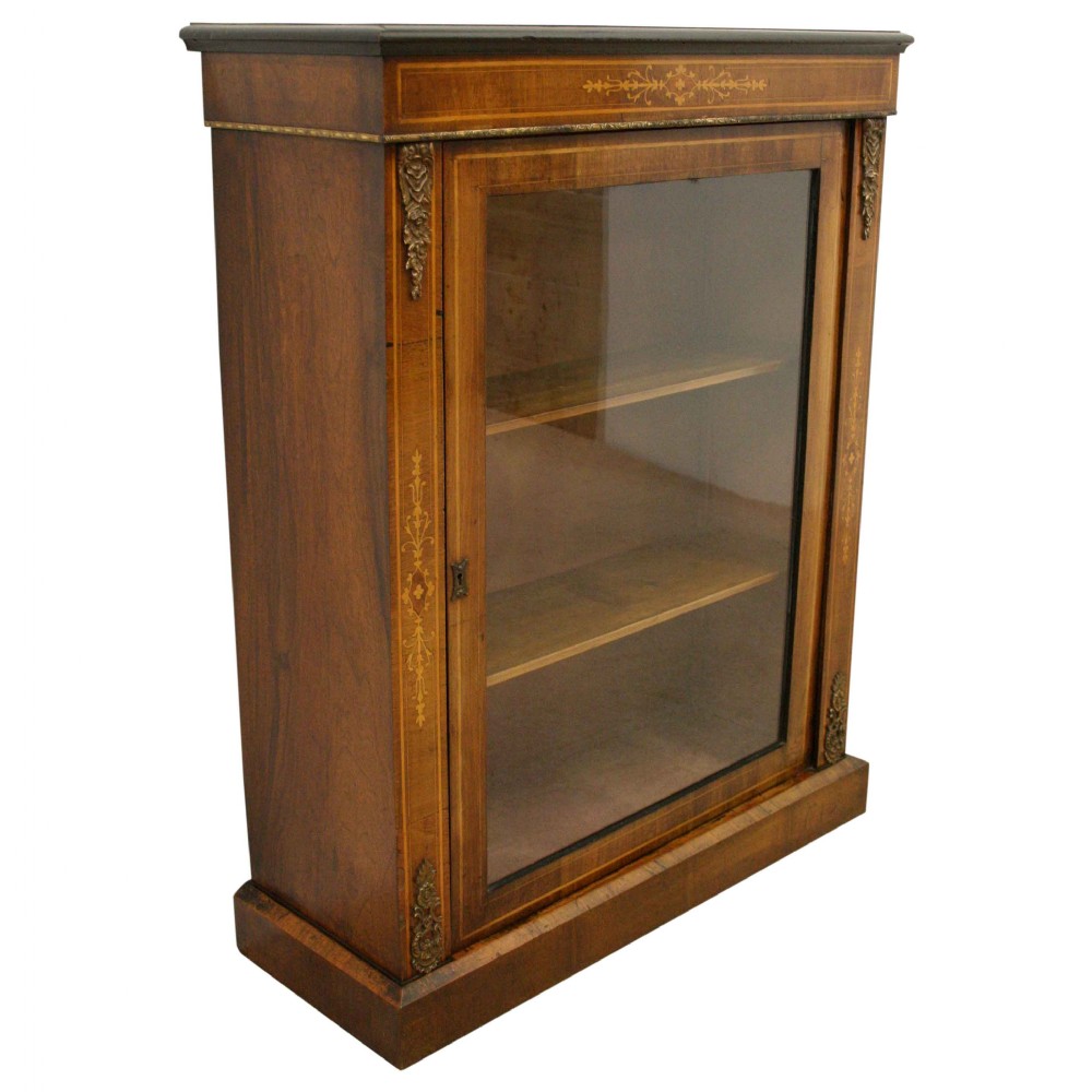 Victorian Walnut Inlaid Pier Cabinet