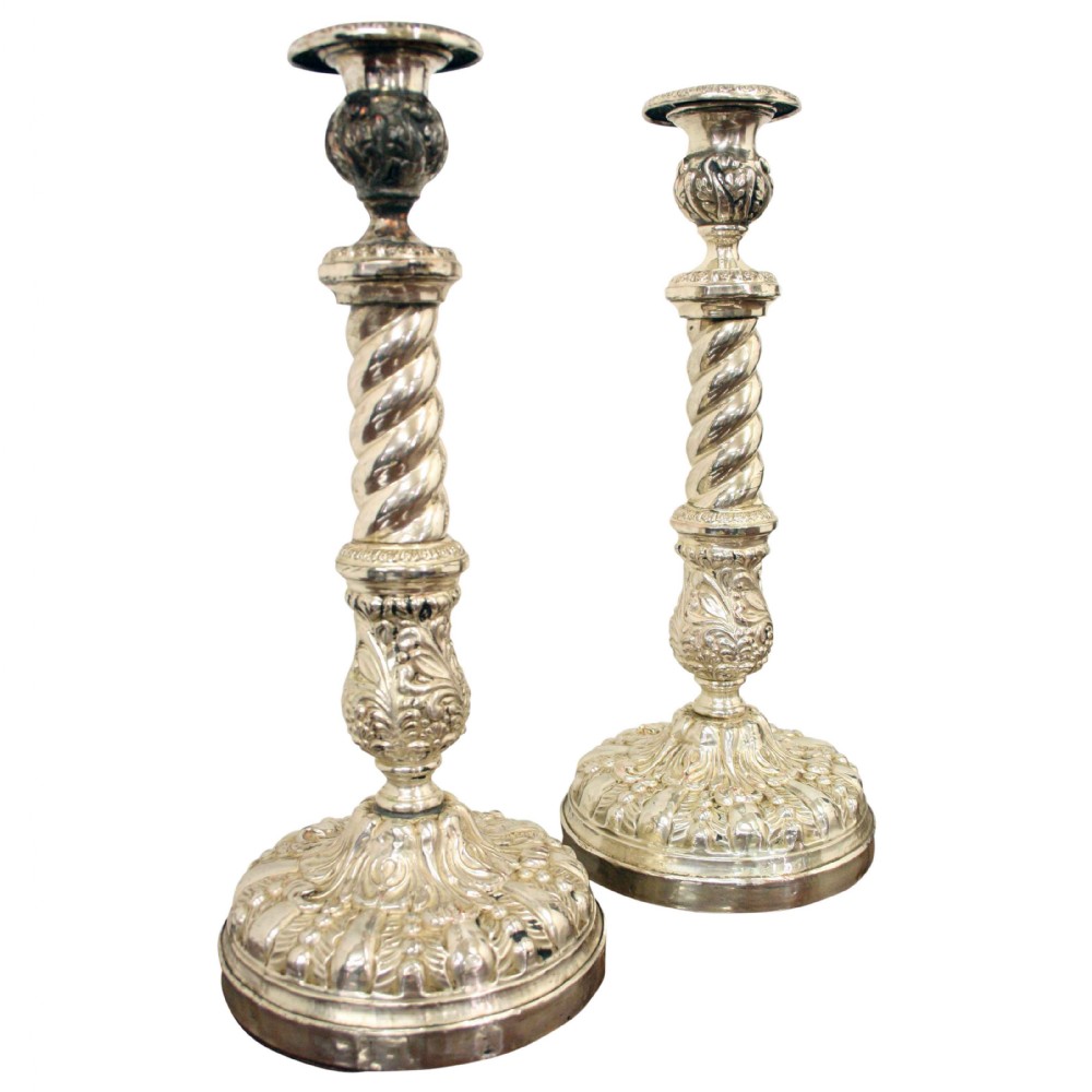 Pair of Victorian Rococo Style Candlesticks