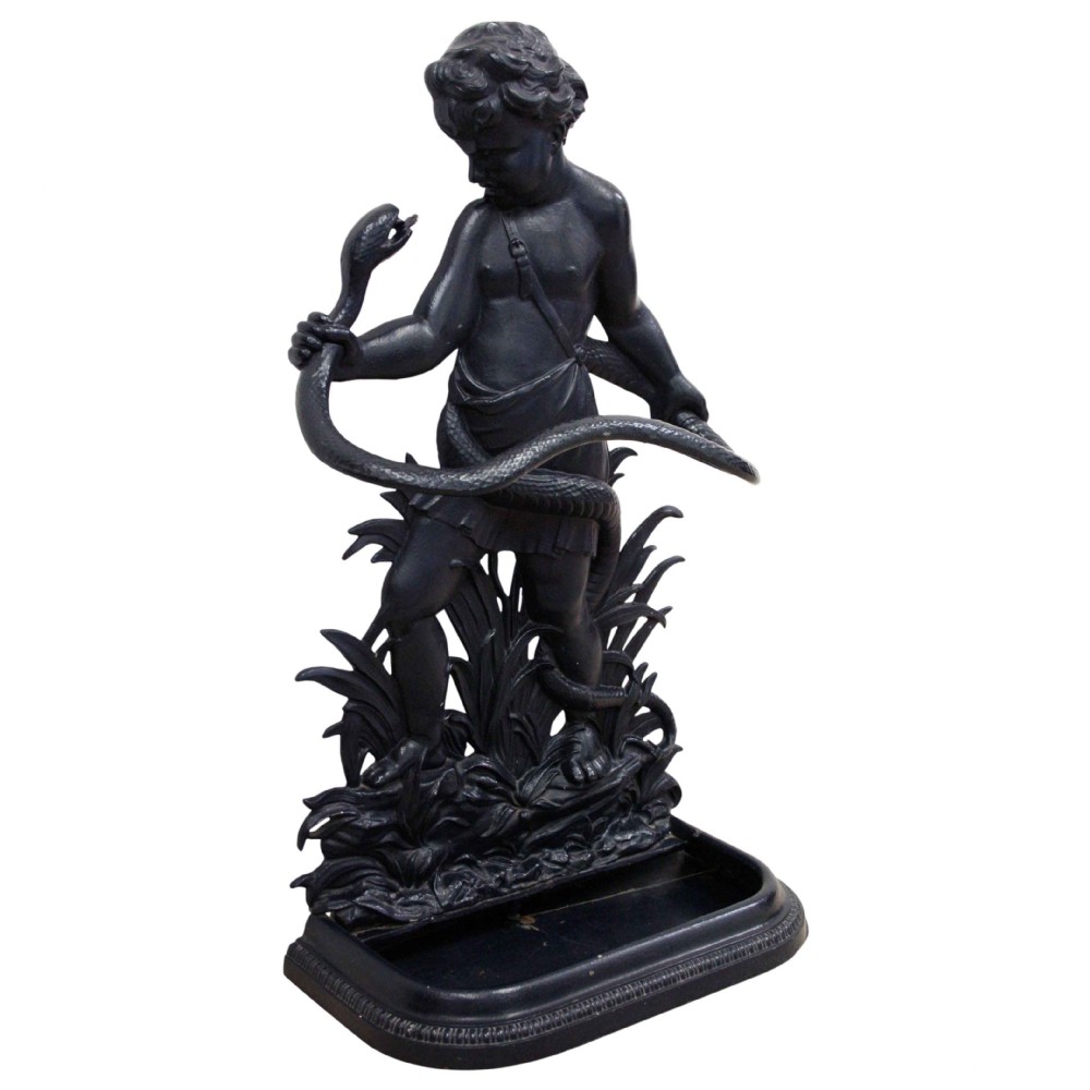 Victorian Painted Blue Cast Iron Stick Stand