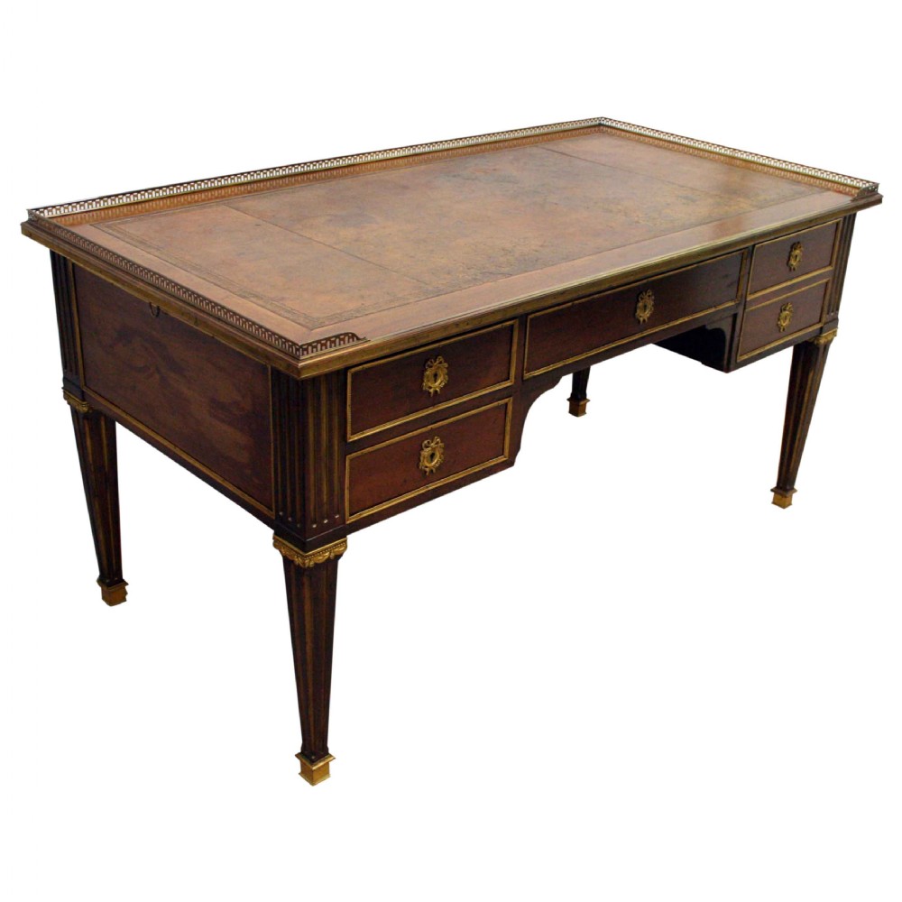 Louis XVI Style Mahogany Bureau Plat