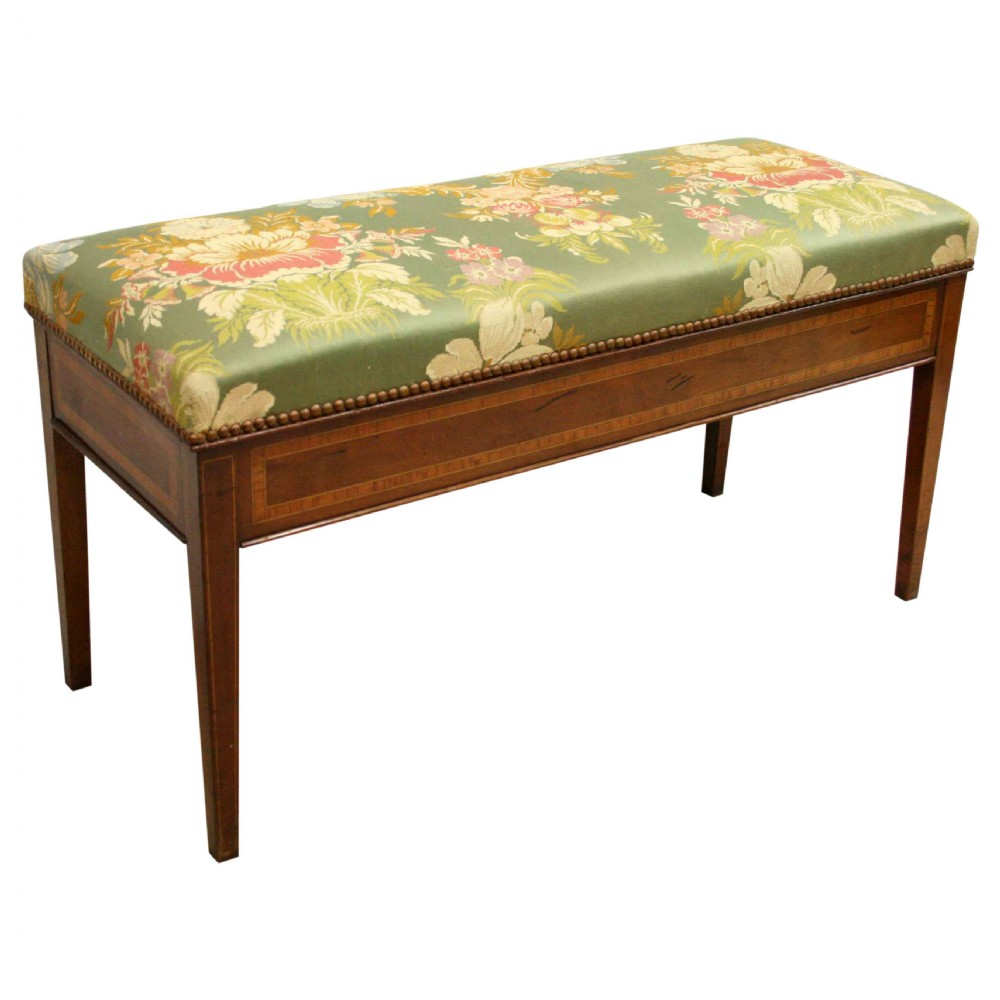 Sheraton Style Mahogany Duet Piano Stool