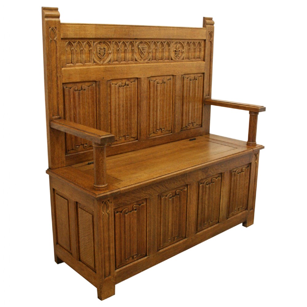 French Oak Hall Bench