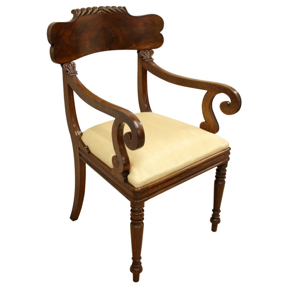 Scottish William IV Mahogany Desk Chair