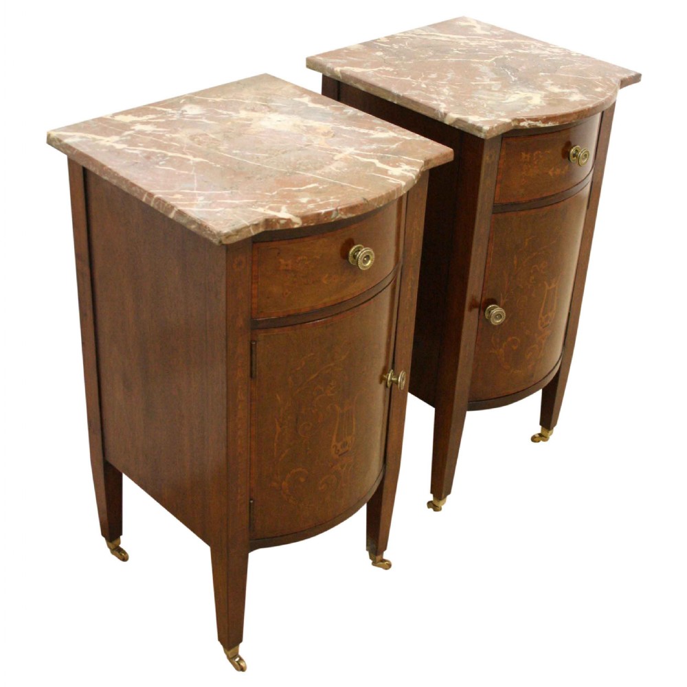 Pair of Sheraton Style Bedside Cabinets