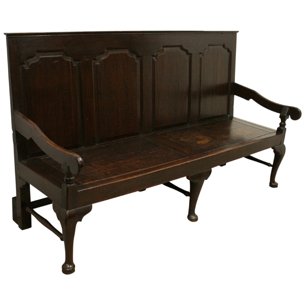 Late George III Oak Hall Bench