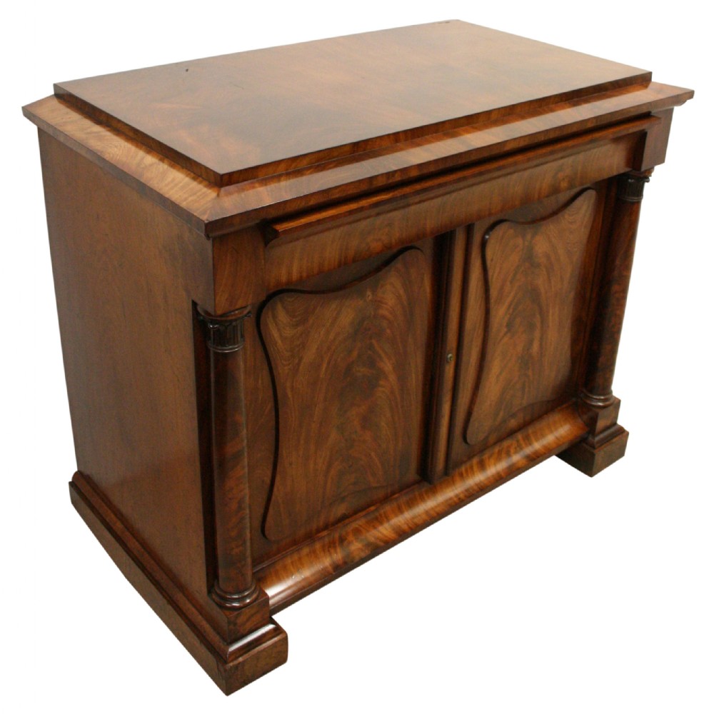Biedermeier Flame Mahogany Side Cabinet