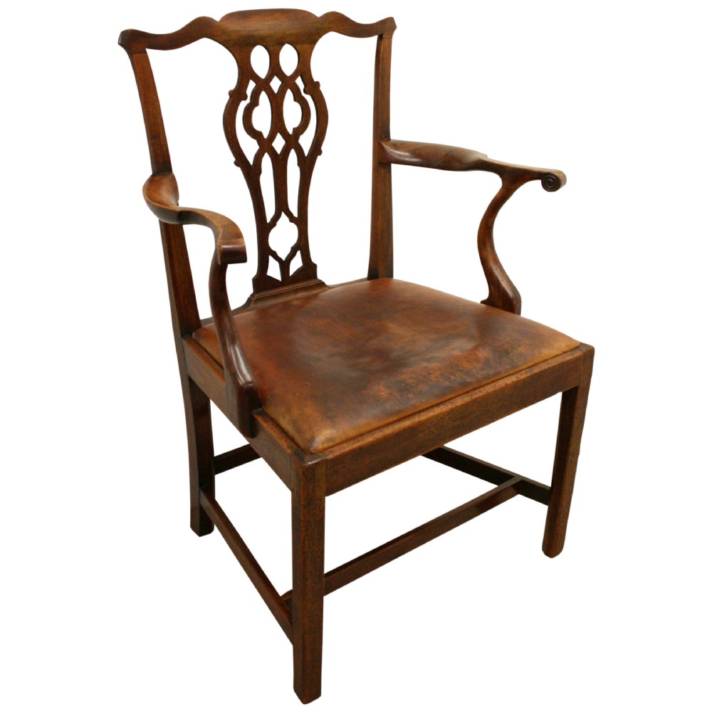 George III Chippendale Style Mahogany Armchair
