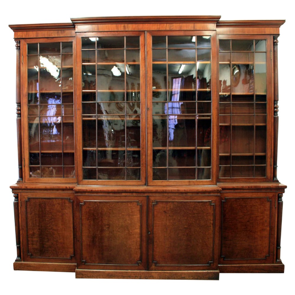 Scottish George IV Mahogany 4 Door Cabinet Bookcase