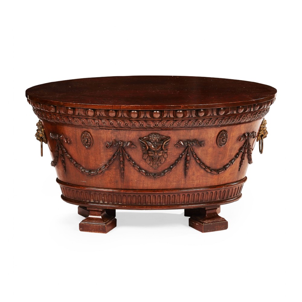 Adams Style Carved Mahogany Wine Cooler
