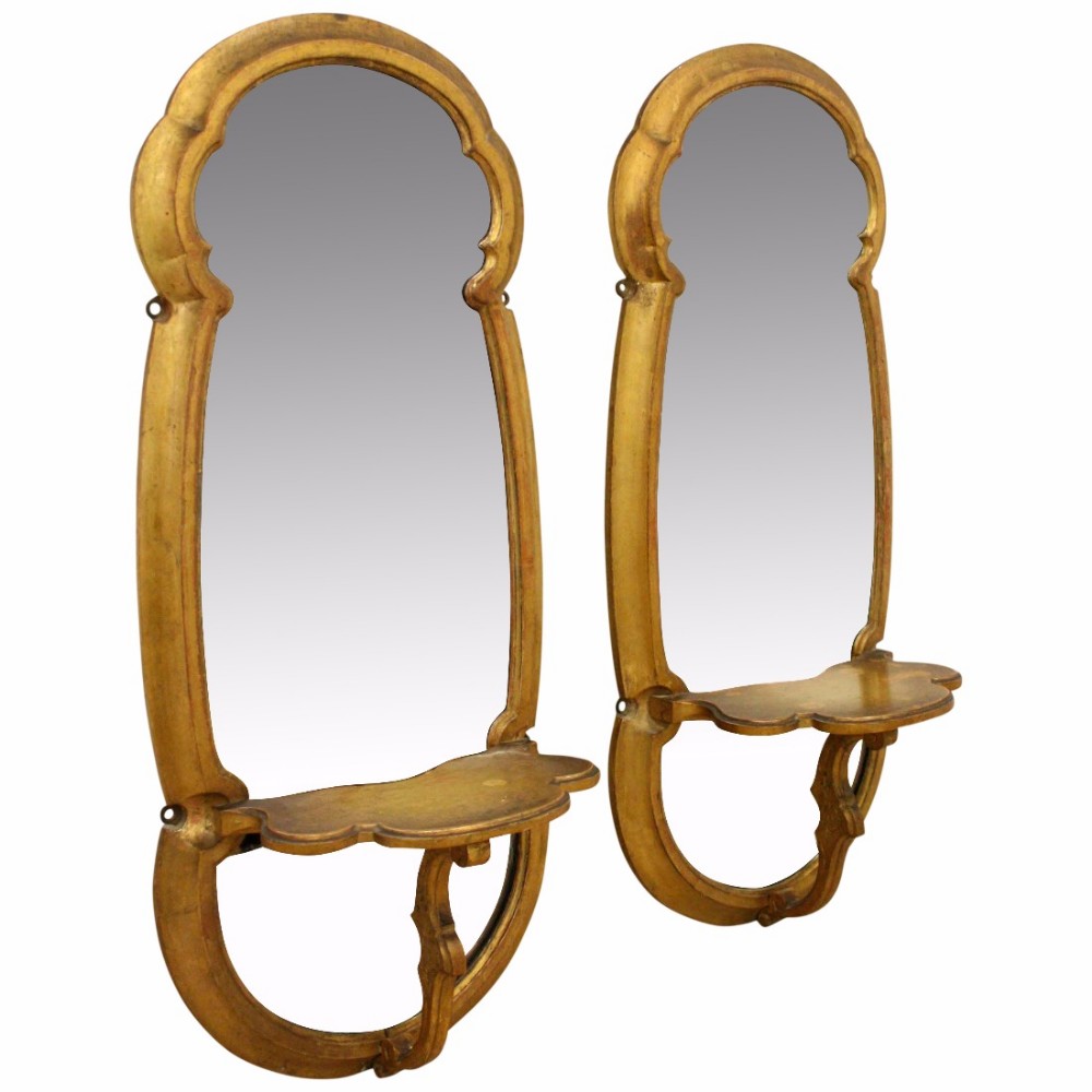 Pair of Giltwood Mirrored Wall Brackets