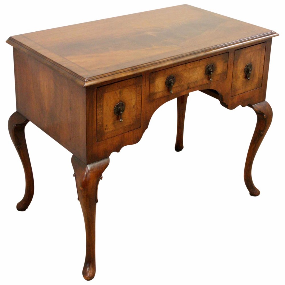 George II Style Figured Walnut Lowboy