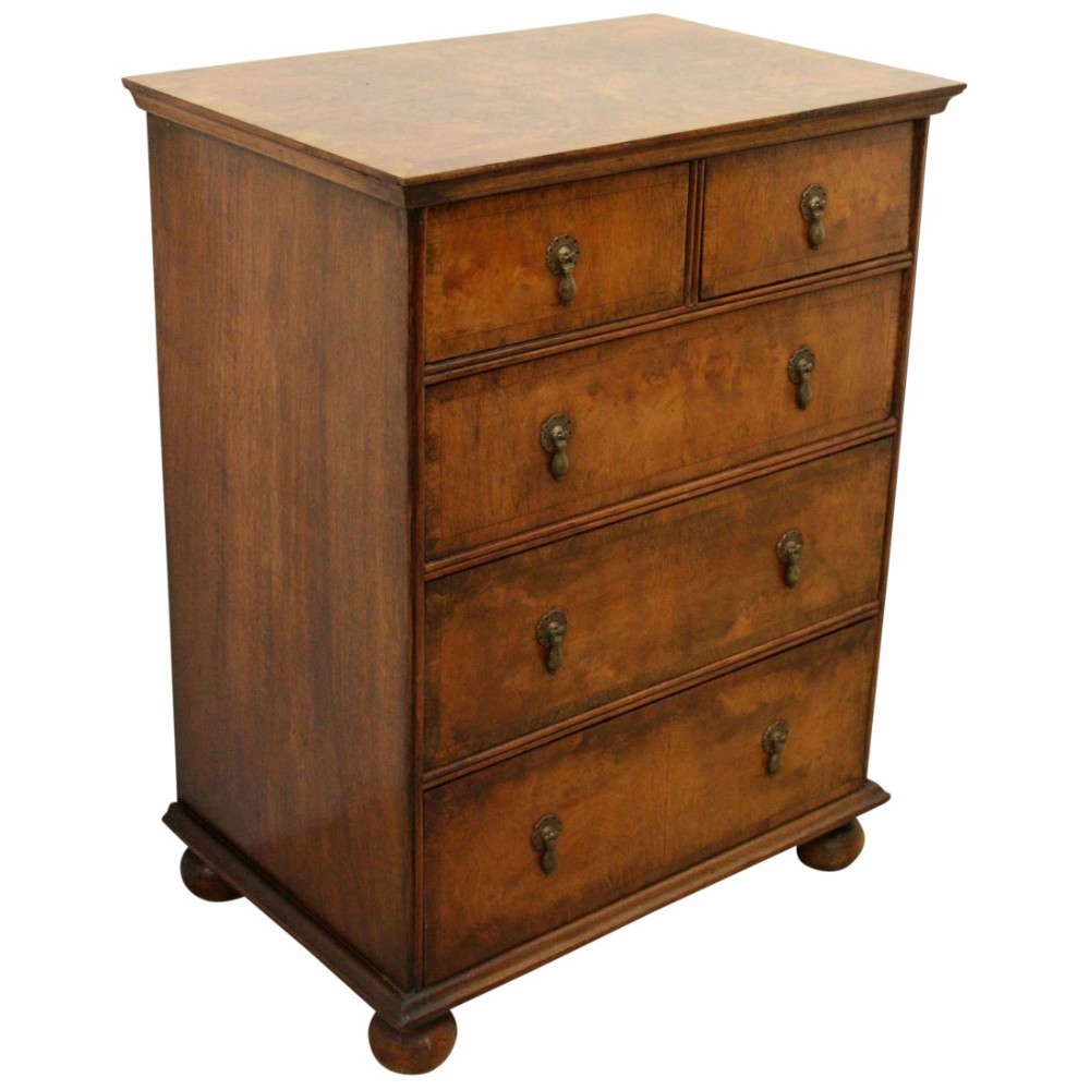 George I Style Burr Walnut Chest of Drawers