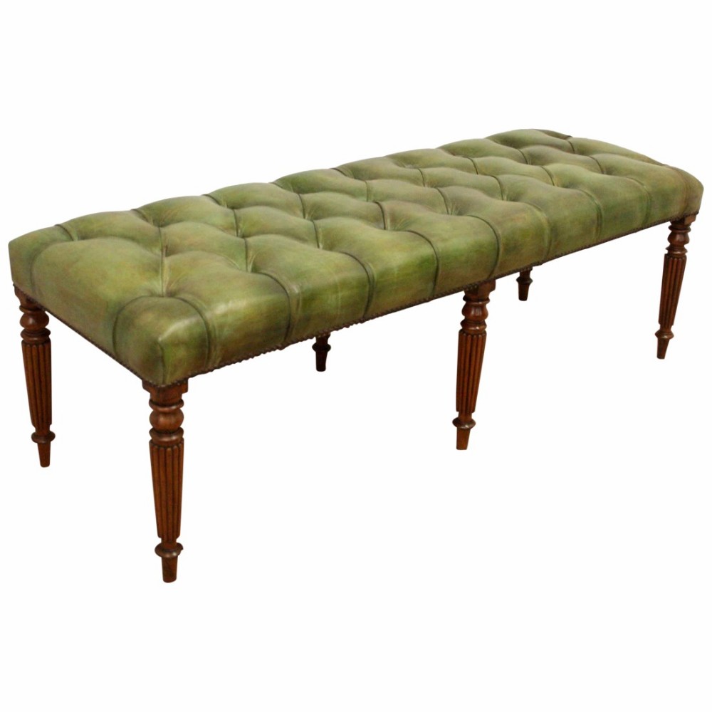 Early Victorian Leather Window Stool
